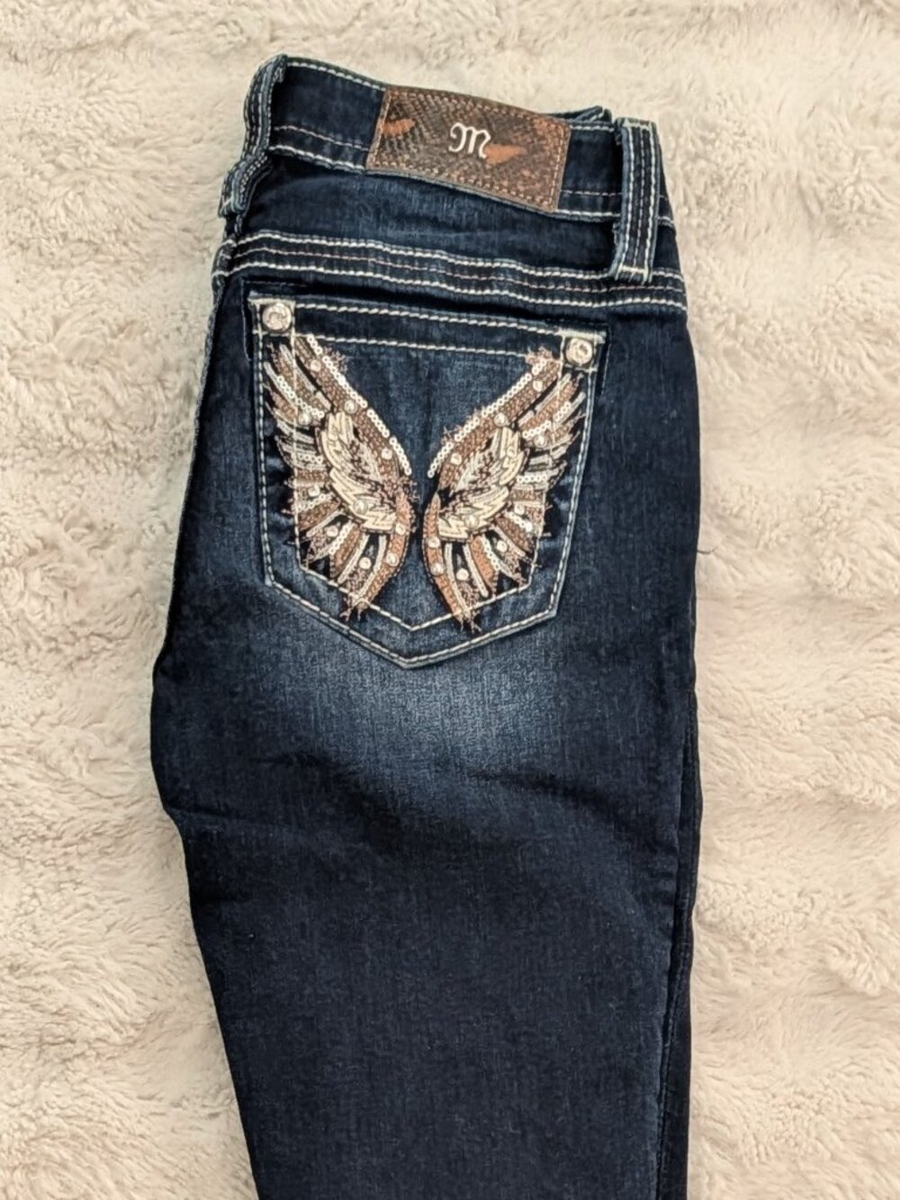 Miss Me Jeans Women's Hailey Skinny Embellished Wings Size 25